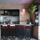 Kit 04 Banqueta Aramado Liz Base Preto Vermelho