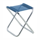 Kit 04 Banqueta De Alumínio Dobrável Azul Marinho