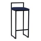 Kit 04 Banqueta Lina Ferro Preto Azul Marinho