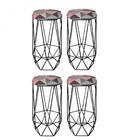 Kit 04 Banqueta Preto Triângulo Rose