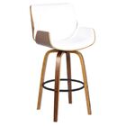 Kit 04 Banquetas Agra Giratória Com Base De Madeira E Apoio D