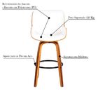 Kit 04 Banquetas Agra Giratória Com Base De Madeira E Apoio D
