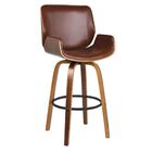 Kit 04 Banquetas Agra Giratória Com Base De Madeira E Apoio D