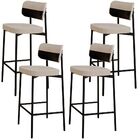 Kit 04 Banquetas Alta Bar Cozinha Sala De Jantar Aço Preto Ka