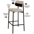 Kit 04 Banquetas Alta Bar Cozinha Sala De Jantar Aço Preto Ka