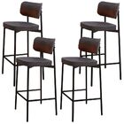 Kit 04 Banquetas Alta Bar Cozinha Sala De Jantar Aço Preto Ka