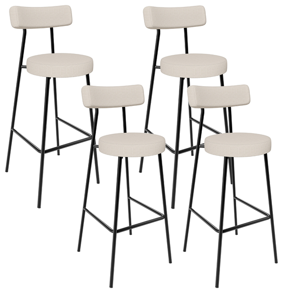 Kit 04 Banquetas Alta Bar Cozinha Sala De Jantar Em Aço Milão