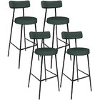 Kit 04 Banquetas Alta Bar Cozinha Sala De Jantar Em Aço Milão