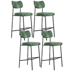 Kit 04 Banquetas Alta Bar Cozinha Sala De Jantar Preto Elira