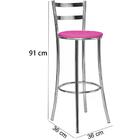 Kit 04 Banquetas Alta Bento Cromado Bq12c Corano Rosa Hks Mil