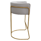 Kit 04 Banquetas Alta Com Encosto Betina Base Bronze Linho Ge