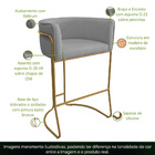 Kit 04 Banquetas Alta Com Encosto Betina Base Bronze Poliéste