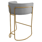 Kit 04 Banquetas Alta Com Encosto Betina Base Bronze Poliéste