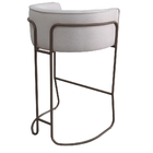 Kit 04 Banquetas Alta Com Encosto Betina Base Chocolate Linho