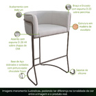 Kit 04 Banquetas Alta Com Encosto Betina Base Chocolate Linho