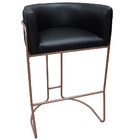 Kit 04 Banquetas Alta Com Encosto Betina Base Cobre Corano Pr