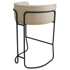 Kit 04 Banquetas Alta Com Encosto Betina Base Preto Linho Are