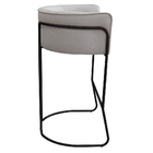 Kit 04 Banquetas Alta Com Encosto Betina Base Preto Linho Gel