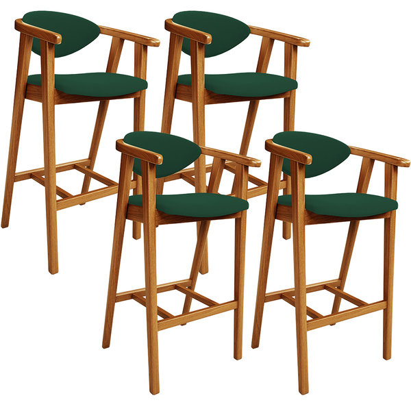 Kit 04 Banquetas Alta Cozinha Bancada Bar Sala De Jantar Fixa