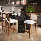 Kit 04 Banquetas Alta Cozinha Sala De Jantar Encosto Tela Bra