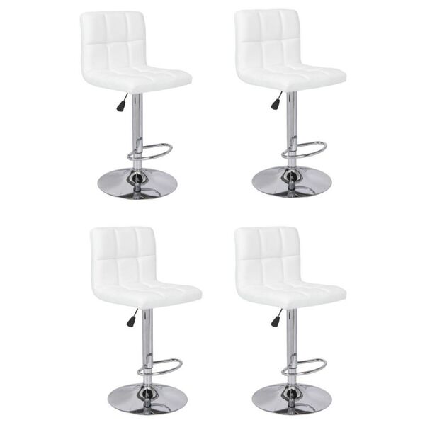 Kit 04 Banquetas Alta Estofada Para Cozinha Vox F03 Branco -