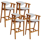 Kit 04 Banquetas Alta Para Cozinha Bancada Bar Sala De Jantar