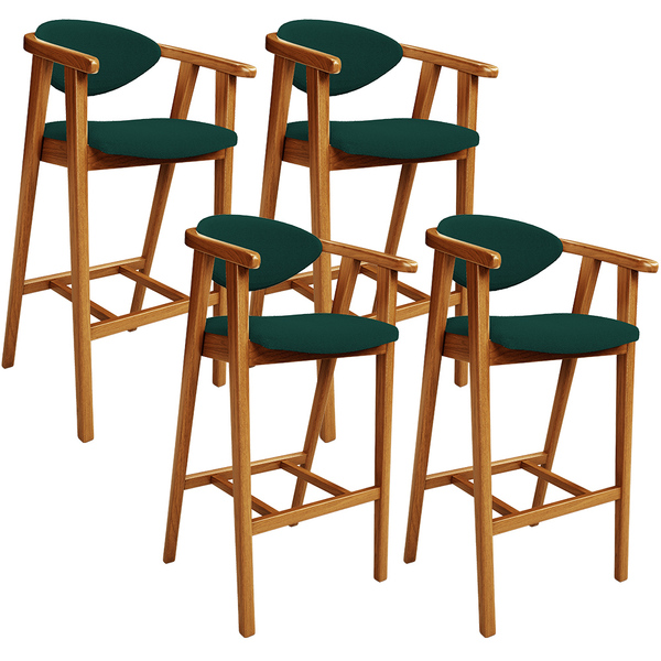 Kit 04 Banquetas Alta Para Cozinha Bancada Bar Sala De Jantar