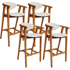 Kit 04 Banquetas Alta Para Cozinha Bancada Bar Sala De Jantar