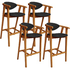 Kit 04 Banquetas Alta Para Cozinha Bancada Bar Sala De Jantar