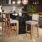 Kit 04 Banquetas Alta Para Cozinha Encosto Em Tela Branco Zio