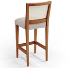 Kit 04 Banquetas Alta Para Cozinha Encosto Em Tela Branco Zio