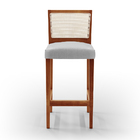 Kit 04 Banquetas Alta Para Cozinha Encosto Tela Branco Zion L