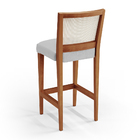 Kit 04 Banquetas Alta Para Cozinha Encosto Tela Branco Zion L