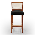 Kit 04 Banquetas Alta Para Cozinha Encosto Tela Branco Zion L