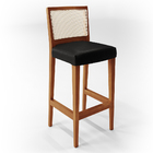 Kit 04 Banquetas Alta Para Cozinha Encosto Tela Branco Zion L