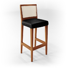 Kit 04 Banquetas Alta Para Cozinha Encosto Tela Branco Zion L