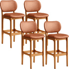 Kit 04 Banquetas Alta Para Cozinha Madeira Fixa Betta L02 Imb