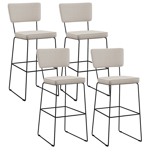 Kit 04 Banquetas Alta Para Cozinha Sala De Jantar Base Em Aço
