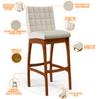 Kit 04 Banquetas Alta Para Cozinha Sala De Jantar Fixa Mila L