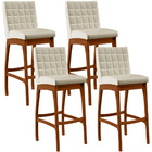 Kit 04 Banquetas Alta Para Cozinha Sala De Jantar Fixa Mila L