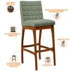 Kit 04 Banquetas Alta Para Cozinha Sala De Jantar Fixa Mila L