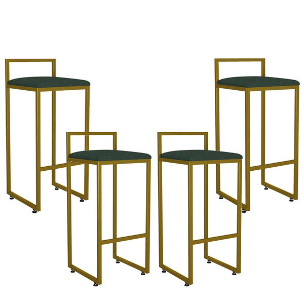 Kit 04 Banquetas Alta Para Cozinha Sala De Jantar Hanna L02 D