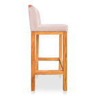 Kit 04 Banquetas Alta Rubi Veludo Base Fixa De Madeira - Pall