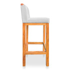 Kit 04 Banquetas Alta Rubi Veludo Base Fixa De Madeira - Pall