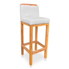 Kit 04 Banquetas Alta Rubi Veludo Base Fixa De Madeira - Pall