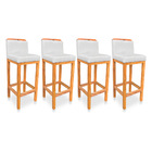 Kit 04 Banquetas Alta Rubi Veludo Base Fixa De Madeira - Pall