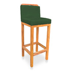 Kit 04 Banquetas Alta Rubi Veludo Verde Base Fixa De Madeira
