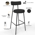 Kit 04 Banquetas Altas Bar Cozinha Sala De Jantar Em Aço Milã