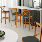 Kit 04 Banquetas Altas Cozinha Bancada Bar Sala  Jantar Estof