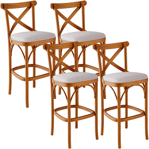 Kit 04 Banquetas Altas Cozinha Bancada Bar Sala De Jantar Est
